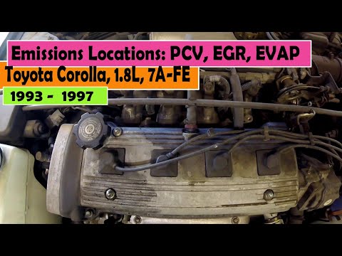⫷ Toyota │ Corolla 1.8L │ 1993 -1997  7A-FE│ Emissions Locations: PCV, EGR, Oxygen Sensor ⫸