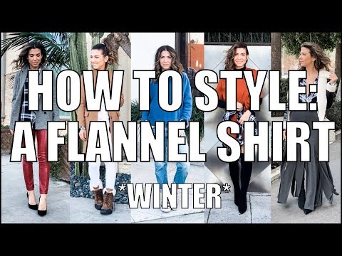 5 Ways To Wear a Flannel Shirt - WINTER OUTFIT IDEAS - by Orly Shani