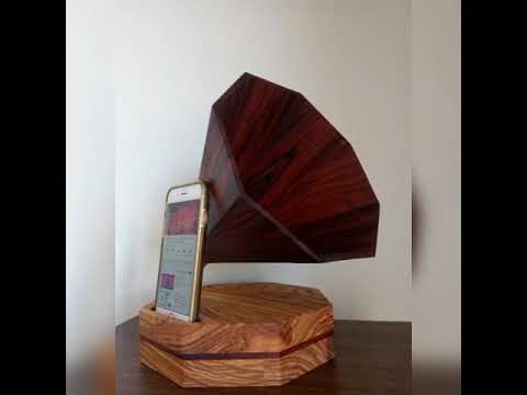 ucie PINTEAUX, apprentie en BMA Ébéniste présente son phonographe-Afpia Est-Nord