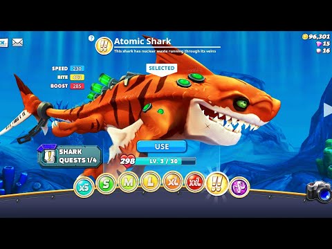 Hungry Shark World - ATOMIC SHARK Unlocked Gameplay HD