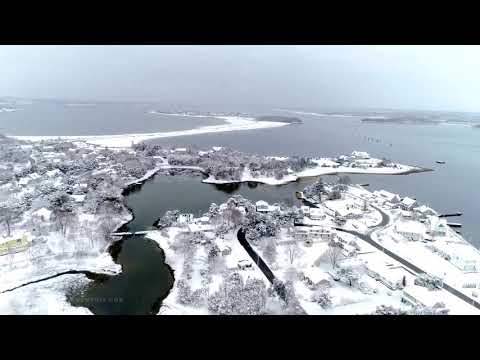 02-20-2021 Buzzards Bay, MA - Aerial Video - 6+ Inches Of New Snow On Cape Cod & Massachusetts