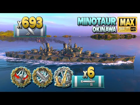 Cruiser Minotaur: Hard battle for Okinawa - World of Warships