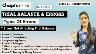 types of errors || errors not affecting trial balance || chapter - 14 || dk goel || trial balance ||