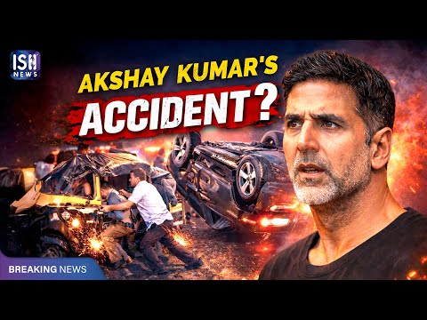Akshay Kumar’s Security Vehicle Toppled in a Roadside Accident | ISH News