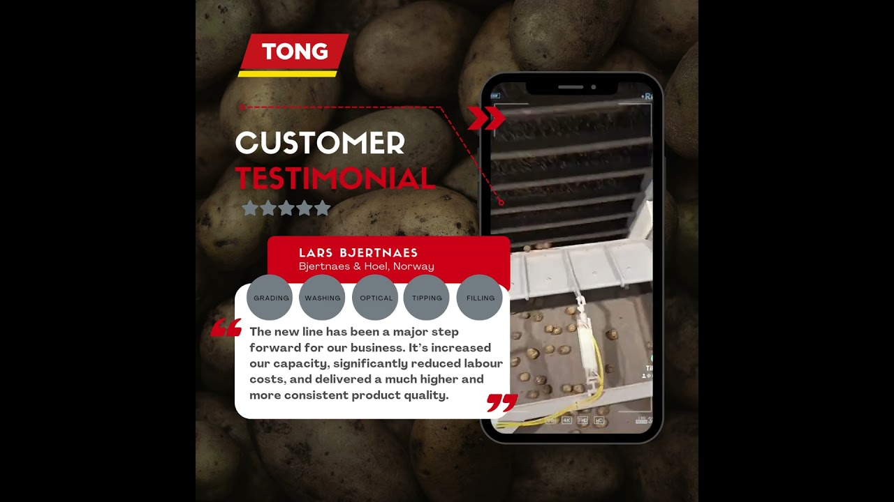 Optical Potato Sorting & Grading line featuring TOMRA 3A optical sorter | Tong Customer Testimonial