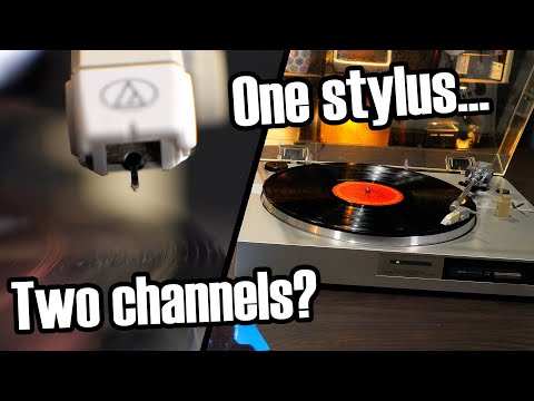 How do vinyl records hold stereo sound?