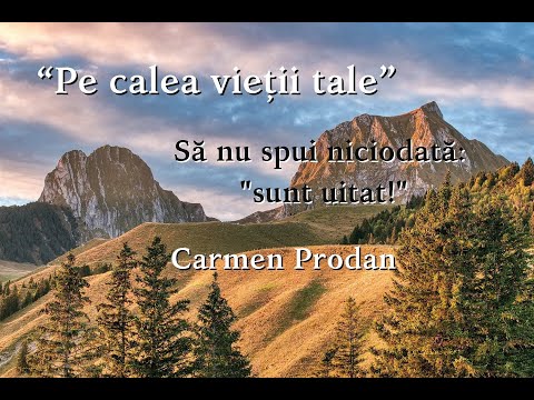 Carmen Prodan " Pe calea vietii tale"( Să nu spui niciodată: "sunt uitat")
