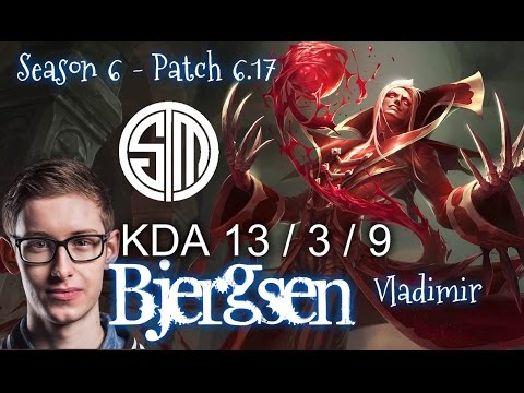 TSM Bjergsen VLADIMIR vs CHO'GATH Mid - Patch 6.17 KR Ranked | League of Legends