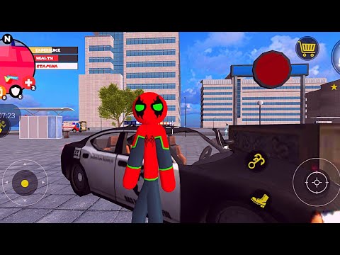 Amazing Spider Stickman Rope Hero Vegas Crime Simulator Stickman City Rescue Mission Android Game