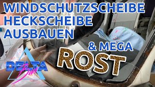 VW T4 Windschutzscheibe, Front und Heckscheibe ausbauen, Rost im Rahmen entfernen - Folge 2