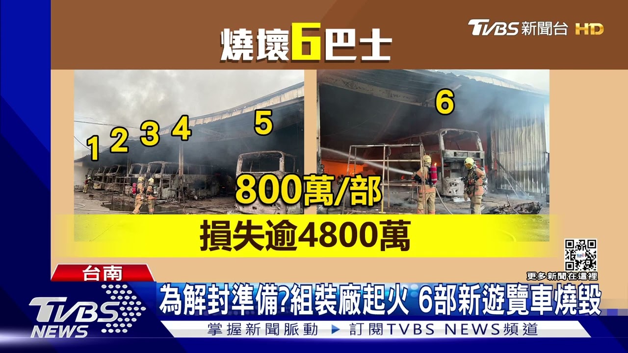 這下賠慘了!組裝廠大火 6輛新巴士燒毀損失4800萬