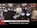 Pope Francis meets with Poor Clare nuns who lost their convent during earthquake