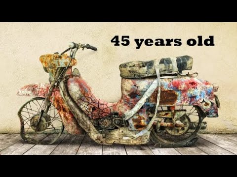 Restoration Abandoned Old Motorcycle Jawa 50 two stroke engine 1977