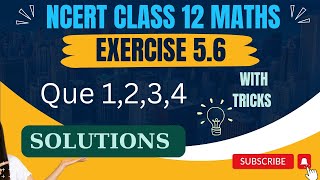 Download Lagu Ncert class 12 maths exercise 5.6 solution | chapter 5| Differentiation| Que 1,2,3,4 solutions Thumbnail