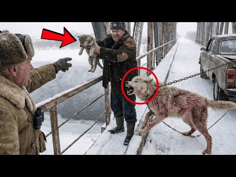 Wśród lodowych fal myśliwy wyrwał wilczka z łap śmierci. Finał doprowadzi do łez