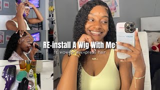 my first time RE installing a 13x4 HD lace frontal wig | ft. wowear aliexpress hair