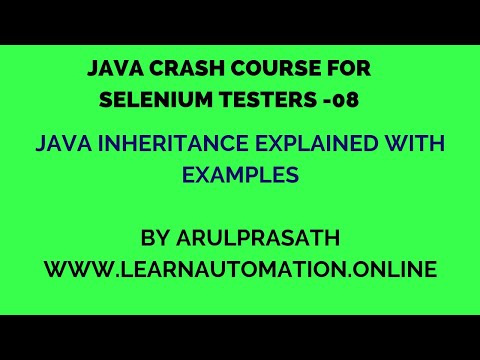 Java Crash Course 08 Java Inheritance Explained Tamil Java For Automation