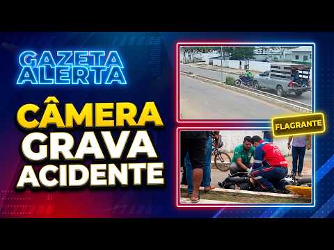 FLAGRANTE DE CÂMERA: Motociclista Sofre Grave Acidente ao Bater em Caminhonete Parada