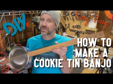 How To Make a Cookie Tin Banjo (start to finish)