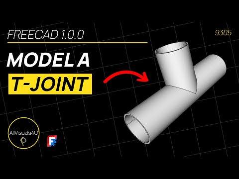 📌 FreeCAD Part Design - T-Pipe - T-Joint Model - FreeCAD 1 Tutorial - FreeCAD For Beginners