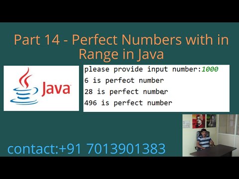 Part 14 – Perfect Numbers with in Range in Java | Soonya Technologies