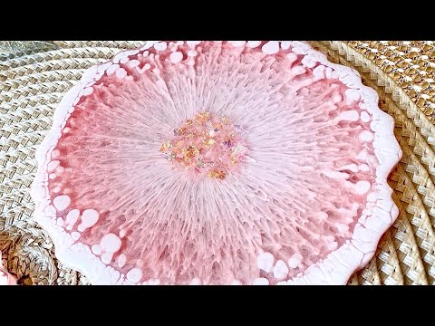 Beautiful Lacing in This Resin Ocean Serving Board