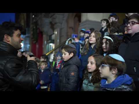 3rd Night of Chanukah Menorah Lighting at @ParkEastSynagogueNYC with the children of RASPEDS