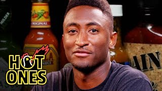 Hot Ones - Marques Brownlee Ranks Hot Sauce Labels While Eating Spicy Wings