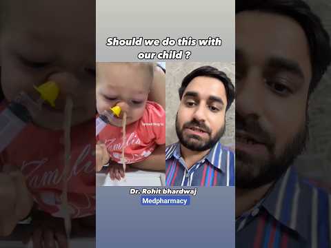 Nasal saline irrigation at home in babies. #viral #pediatrics #parenting #newborn #trending #shorts