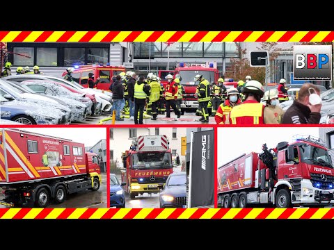 🔥 Lithium-Ionen-Akkus brennen 🔥 bei der Firma AMG in Affalterbach, Germany, 02.11.2021.