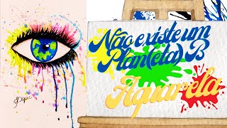 Pintura Surrealista em Aquarela: No existe um plan (eta)  B