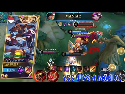 YSS 1 VS 4 MANIAC! YSS EARLY GAME HIGH DAMAGE? TOP GLOBAL YSS -MLBB