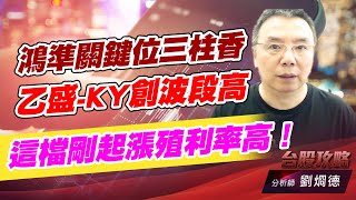鴻準關鍵位三柱香，乙盛-KY創波段高，這檔剛起漲殖利率高！｜台股攻略｜劉烱德 (圖)