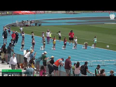 Girls U9 60M Hurdles Heat 2: 2023-24 State Combined Events Championships - Saturday