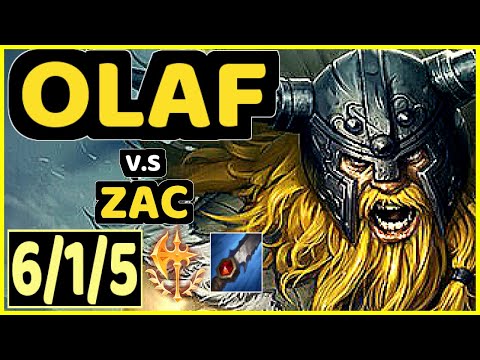 REGANK (OLAF) vs ZAC - 6/1/5 KDA JUNGLE CHALLENGER GAMEPLAY - KR