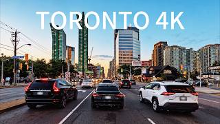 Toronto Sunset Drive 🌇 Downtown to Pacific Mall | City Lights to Asian Nightlife 4K