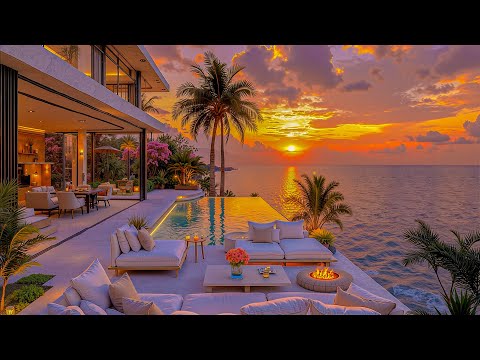 Bossa Nova Jazz and Calming Ambiance at Sunset - Luxury Beachfront Resort with Soothing Jazz