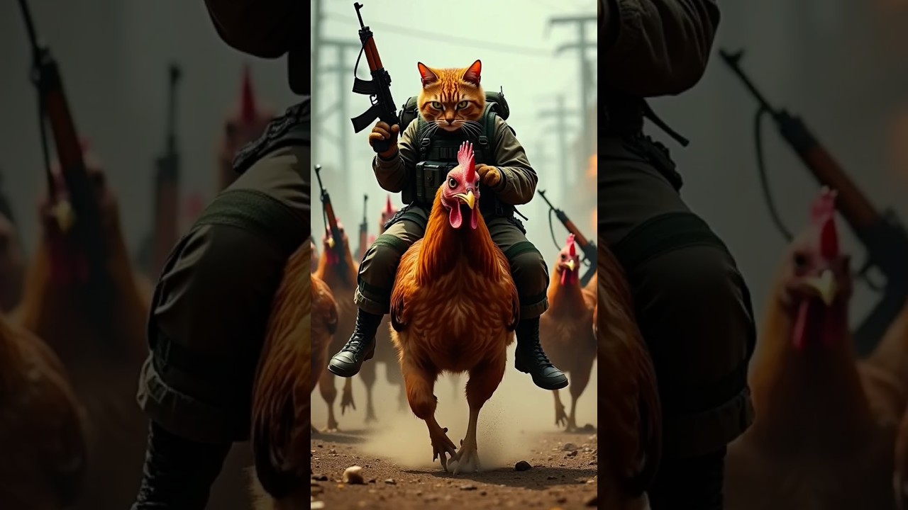 Feline Forces: The Rooster Cavalry Rises!