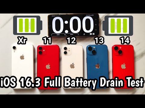 iPhone Xr vs 11 vs 12 vs 13 vs 14 Full Battery Drain Test [100-0%] || iOS16.3 Battery Test!!