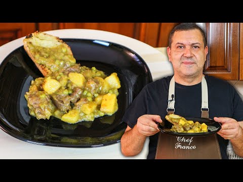 SPEZZATINO con PATATE e PISELLI - Ricetta FACILE e BUONISSIMA