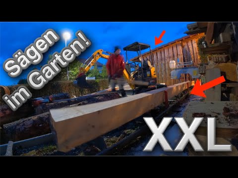 XXL Balken selber sägen in Vorgarten! Wie viele Balken passen auf meinen Anhänger?
