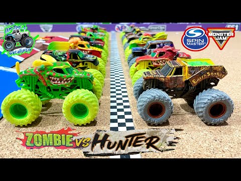 Toy Monster Truck Racing Tournament | ROUND #4 | Spin Master MONSTER JAM Zombie VS Hunters