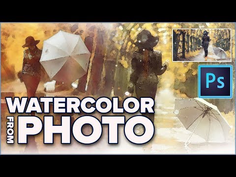 turn ANY PHOTO  to WATERCOLOR painting in PHOTOSHOP