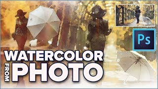 turn ANY PHOTO  to WATERCOLOR painting in PHOTOSHOP