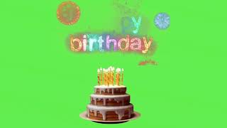 Birthday cake green screen