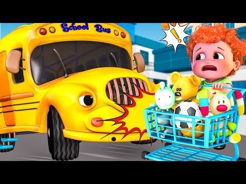 Baby Shark + Wheels On the Bus song - Soccer ball shaped wheels - Baby Nursery Rhymes & Kids Songs