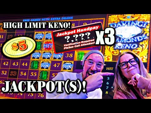 Insane Day at Cosmo! Three DaVinci Diamonds KENO Jackpots, Plus More Big Wins!! #jackpot