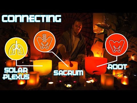 Root, Sacral & Solar Plexus Chakra Connection Crystal Singing Bowls | Meditation | Chakra Cleanse