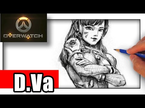 How to Draw Overwatch D.Va with Pencil