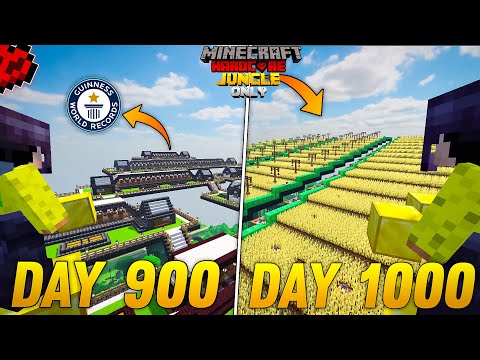 I Survived 1000 Days in Jungle Only World in Minecraft Hardcore(hindi) - Minecraft 100 days